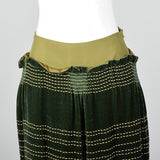1990s Green Velvet Skirt with Beads