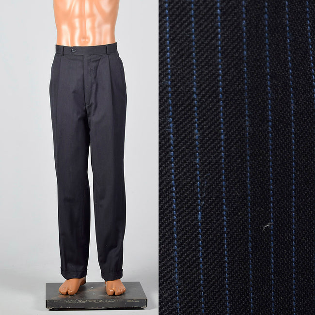 1950s Black Pants with Blue Pinstripe
