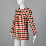 Medium 1980s Italian Gingham Check Jacket