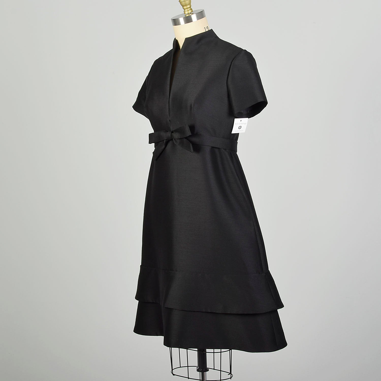 XL 1960s Lord & Taylor Black Cocktail Dress LBD