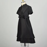 XL 1960s Lord & Taylor Black Cocktail Dress LBD