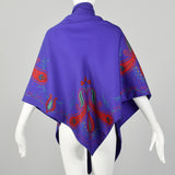 Emanuel Ungaro Paisley Print Purple Tapestry Shawl