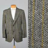 1970s Mens Brooks Brothers Bespoke Gray Tweed Jacket