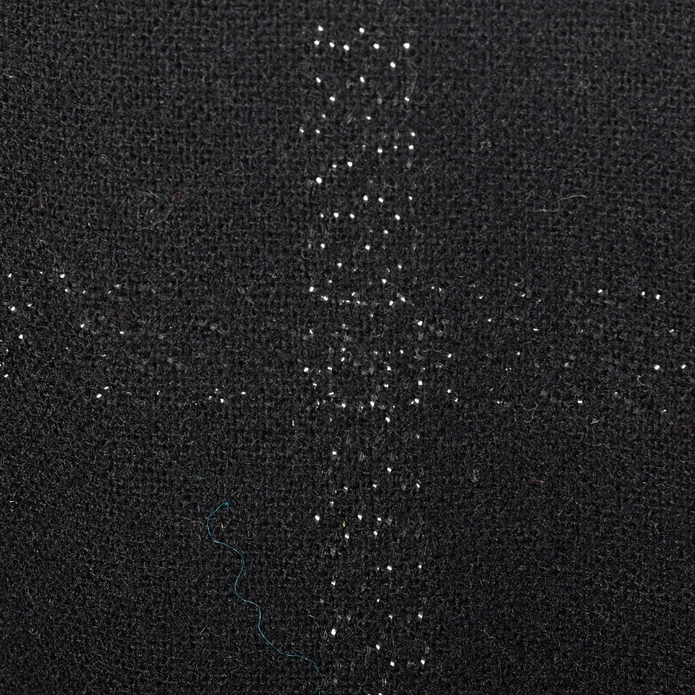 1950s Black Wool Dress with Silver Metallic Plaid