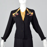1940s Black Two Piece Set with Sequin Detail
