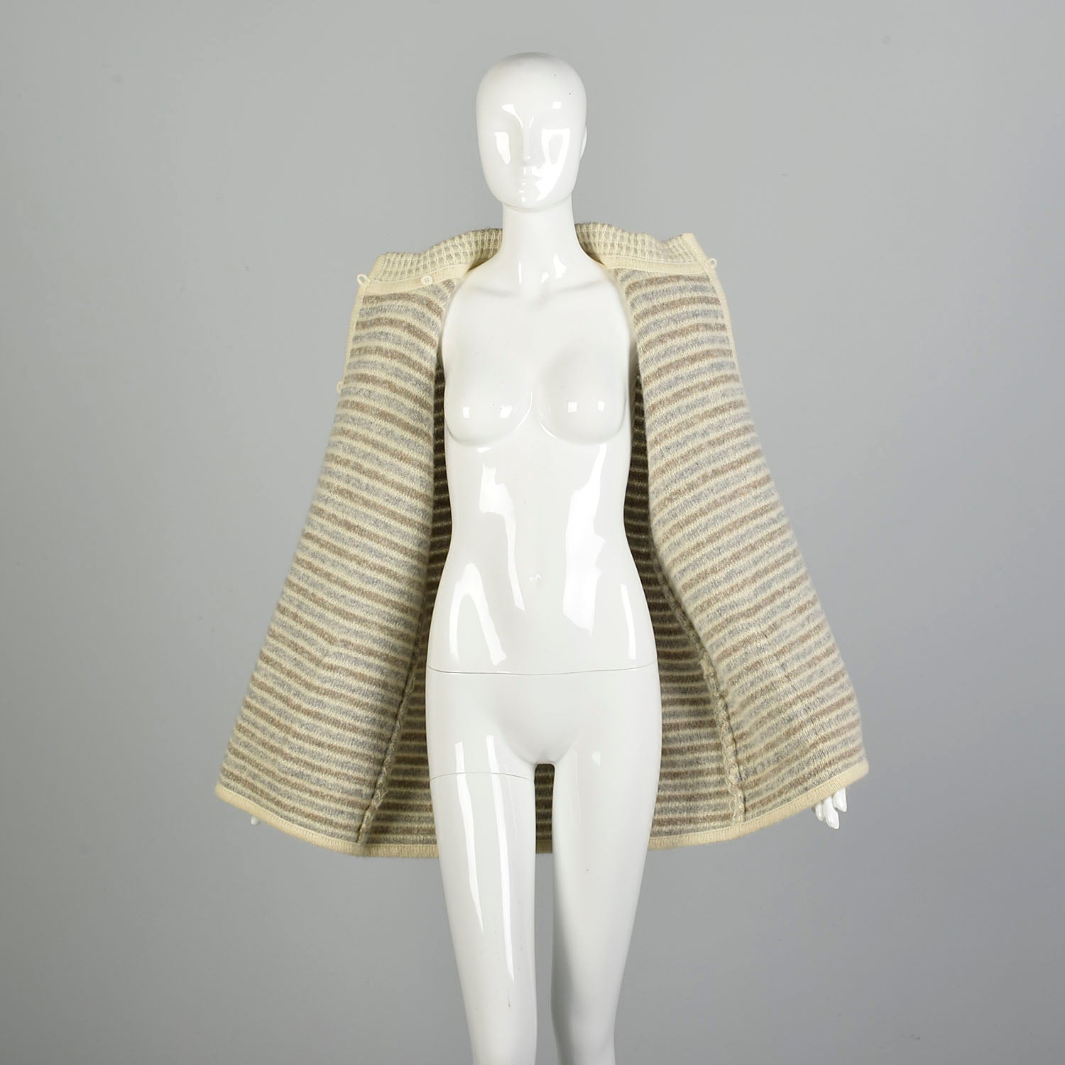 Medium 1980s Cozy Autumn Sweater Jacket Asymmetric Knit Cardigan Heavy Winter Sweater Coat