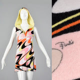 1990s Emilio Pucci Terry Cloth Mini Dress with Hood