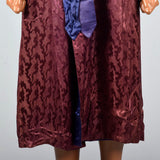 1940s Mens Burgundy Robe with Ameoba Weave