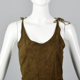 1970s Brown Suede Sheath Dress