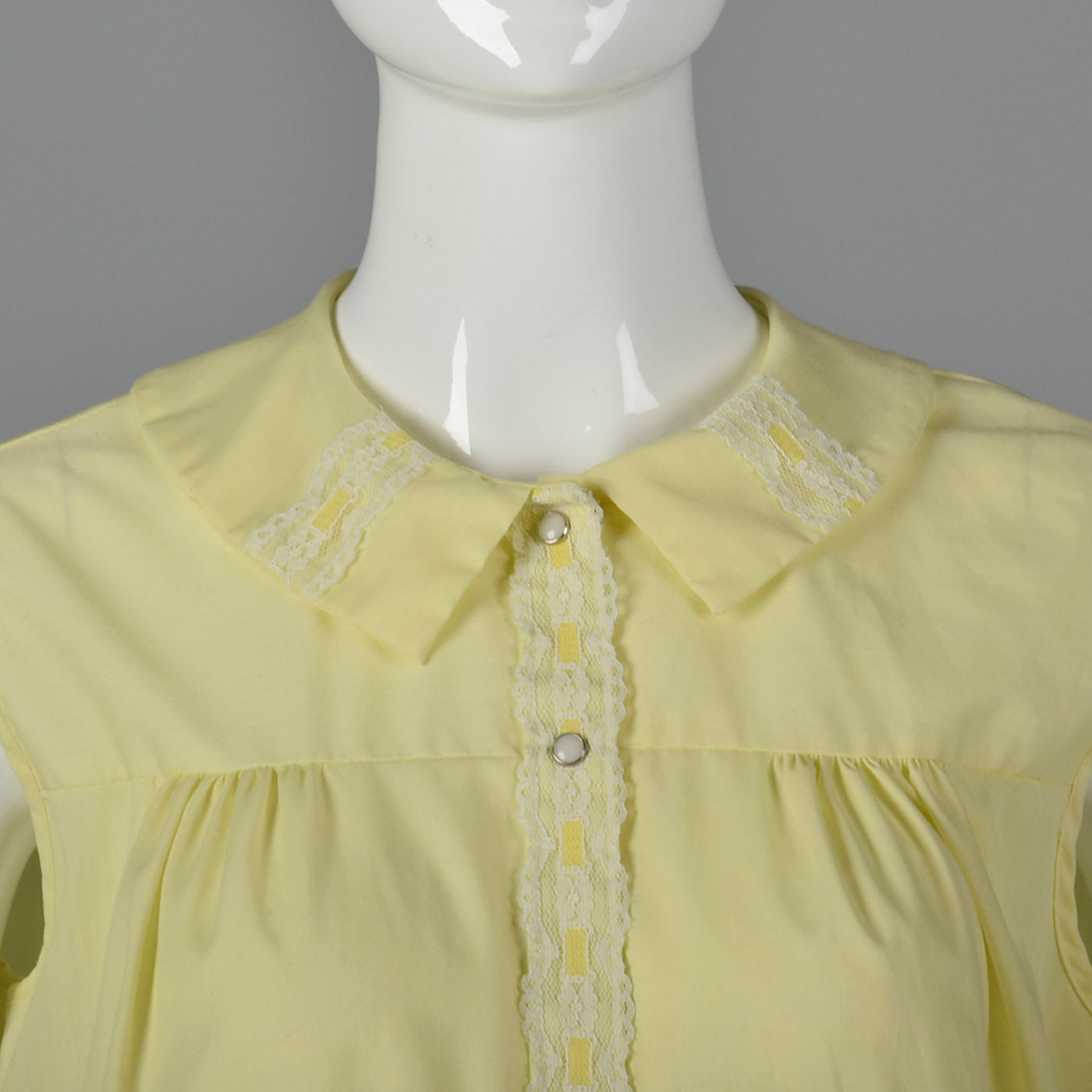 1960s Yellow House Dress with Snap Front