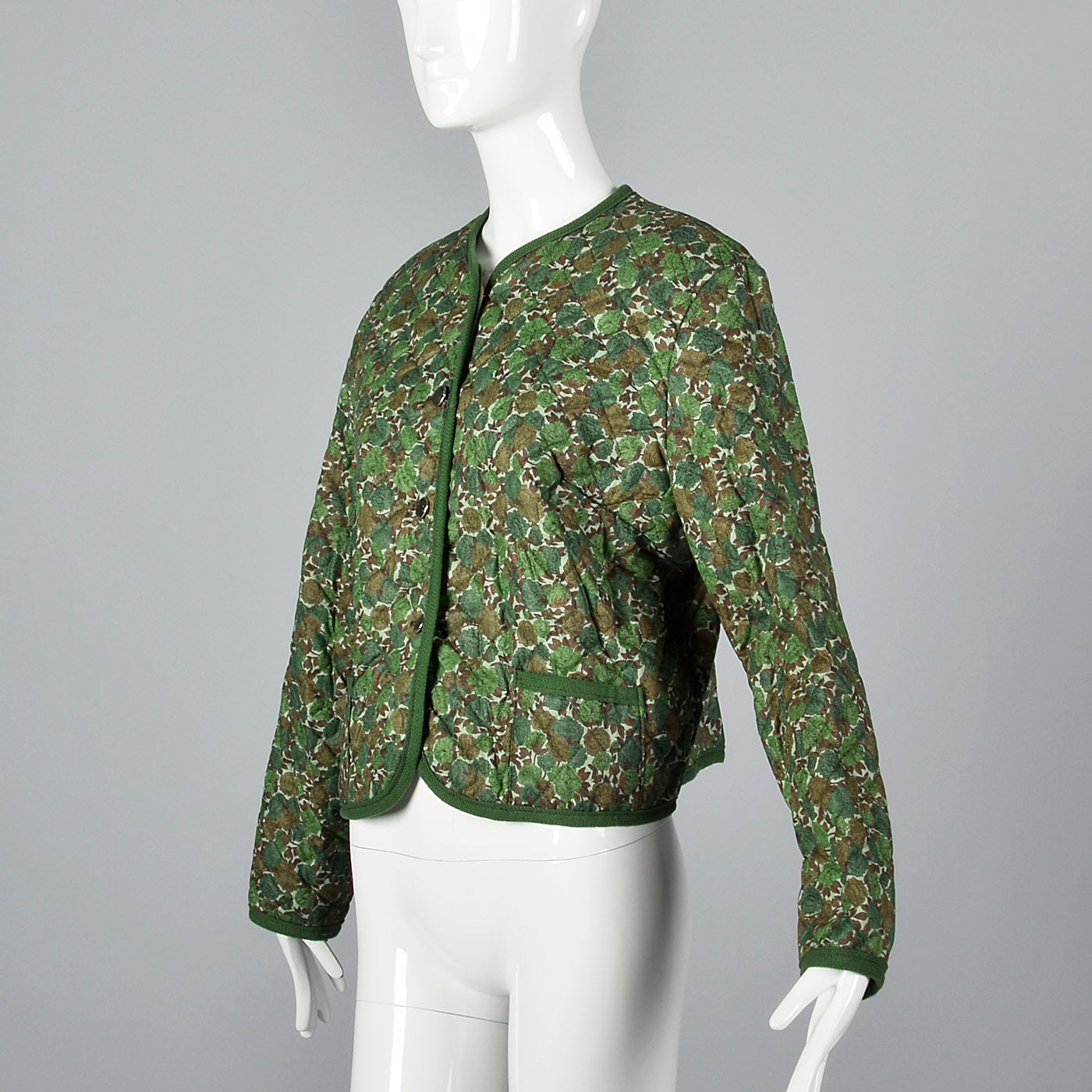 1960s Quilted Cotton Jacket in a Floral Print