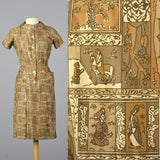 1950s Novelty Print Cotton Dress