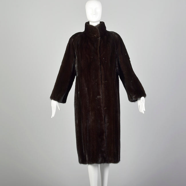 Large 1950s Black Mink Coat