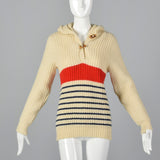 1970s Pendleton Heavy Wool Knit Sweater With Hood