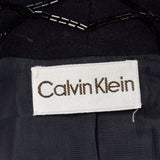 1970s Calvin Klein Dark Navy Skirt Suit with Beaded Lapels