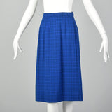 Medium 1960s Davidow Three Piece Blue Tweed Skirt Suit