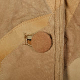 Large 1990s Patchwork Leather Coat with Faux Shearling
