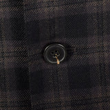 2000s Zegna Z Charcoal and Black Plaid Jacket