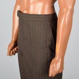 Large 1960s Brown Pinstripe Pants