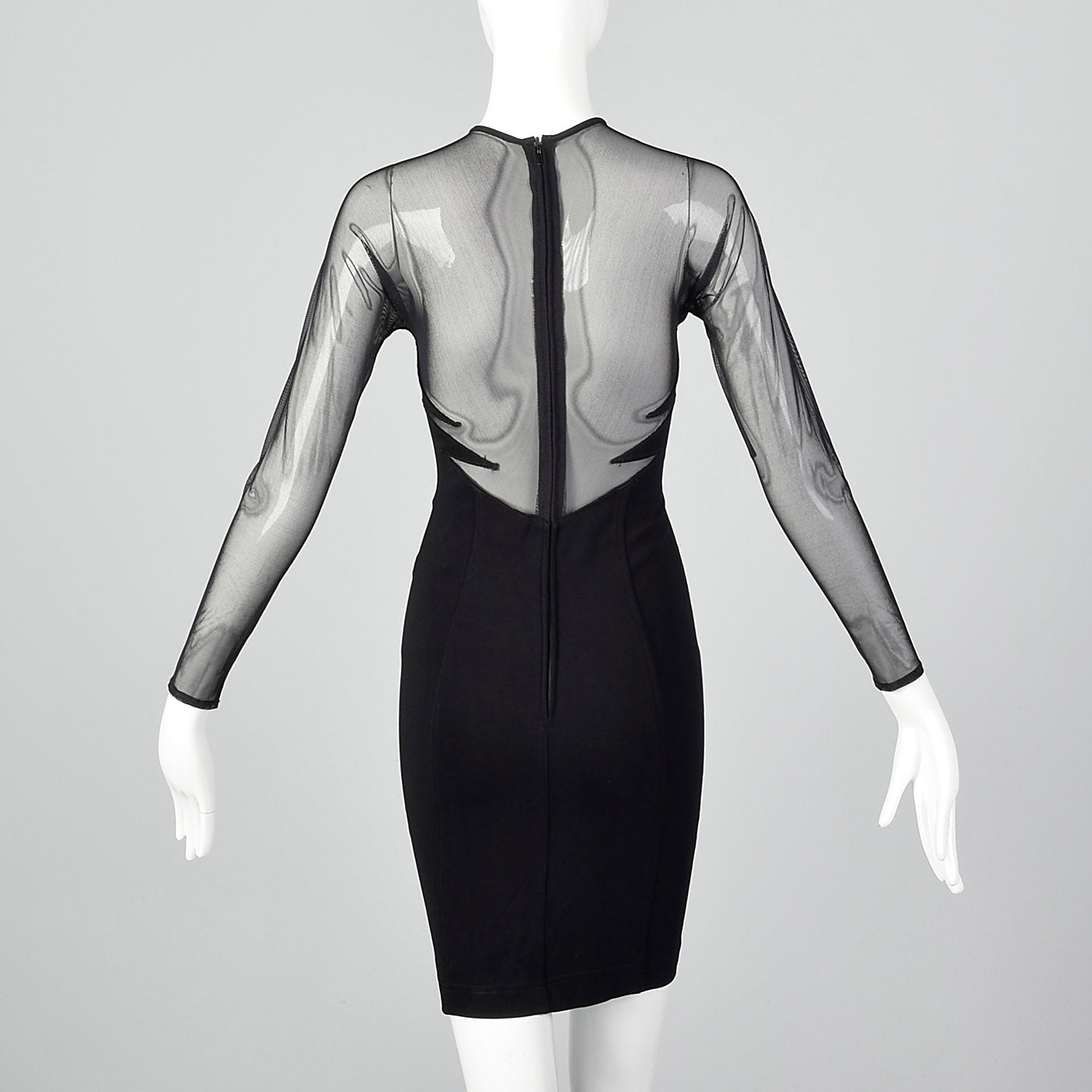 1980s Lillie Rubin Black Body Con Dress