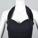 Small 1990s Black Halter Dress