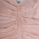 1940s Old Hollywood Pink Sheer Chiffon Dress