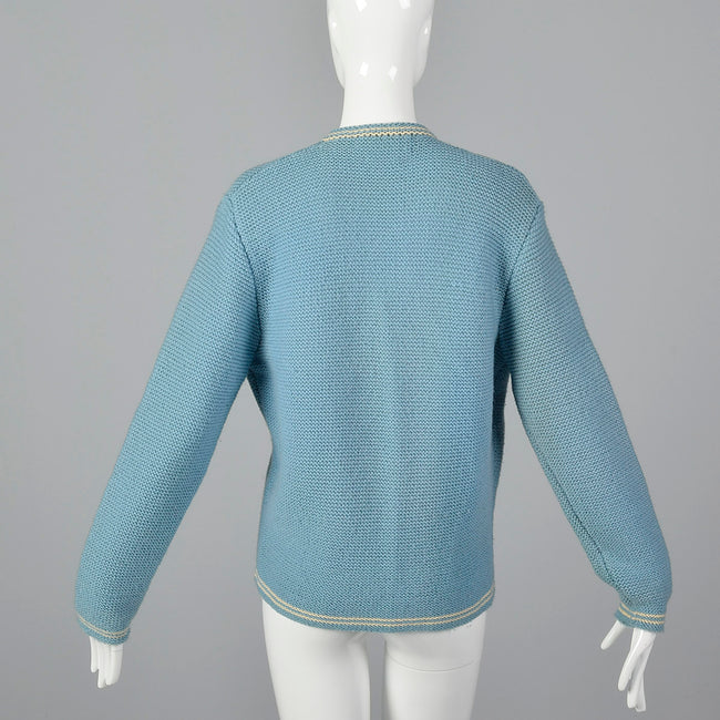 1960s Blue Zip Front Cardigan