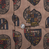 1950s Mens Deadstock Shirt with Novelty Stained Glass Print