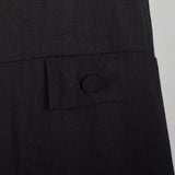 XS 1960s Sleeveless Mod Little Black Shift Dress