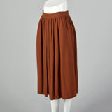 Small Courrèges 1960s Rust Brown Wool Skirt