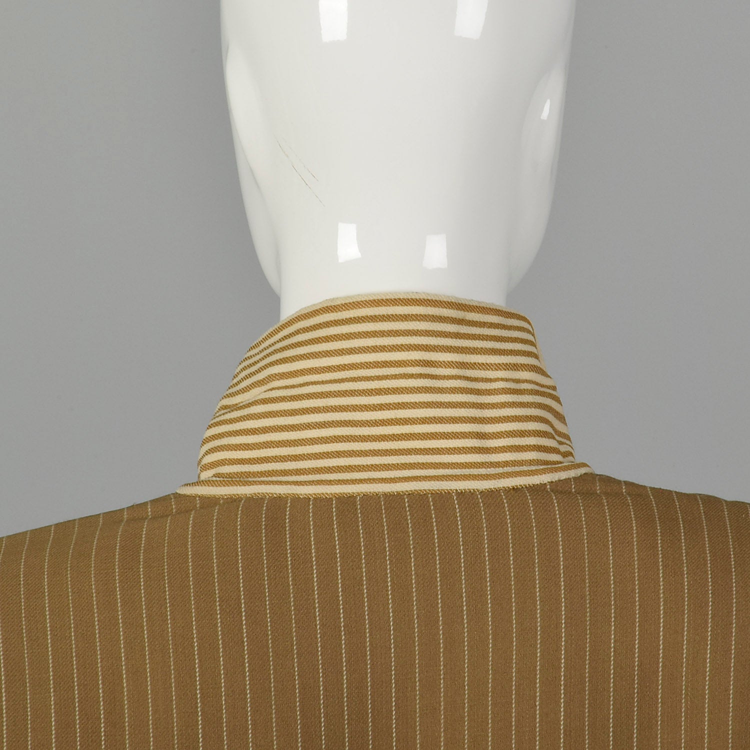 Medium 1980s Bill Blass Tan Striped Skirt Suit