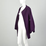 Eileen Fisher Purple Knit Cardigan Aubergine Clutch Jacket