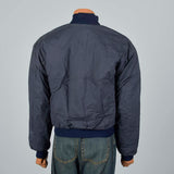 Large -XL 1960s Navy Blue Bomber Jacket