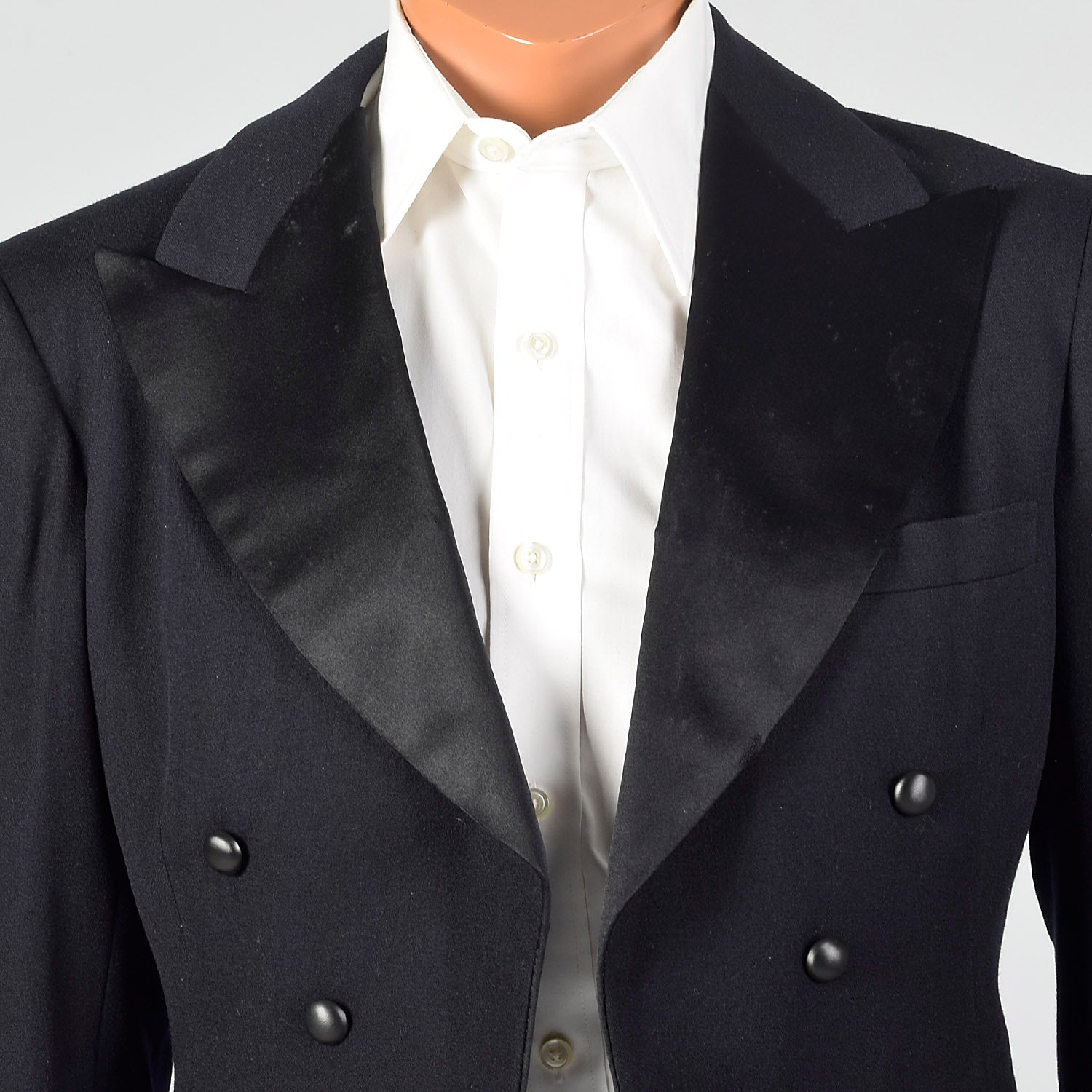 38 1930s Tuxedo Black Wool White Tie Swallowtail Coat