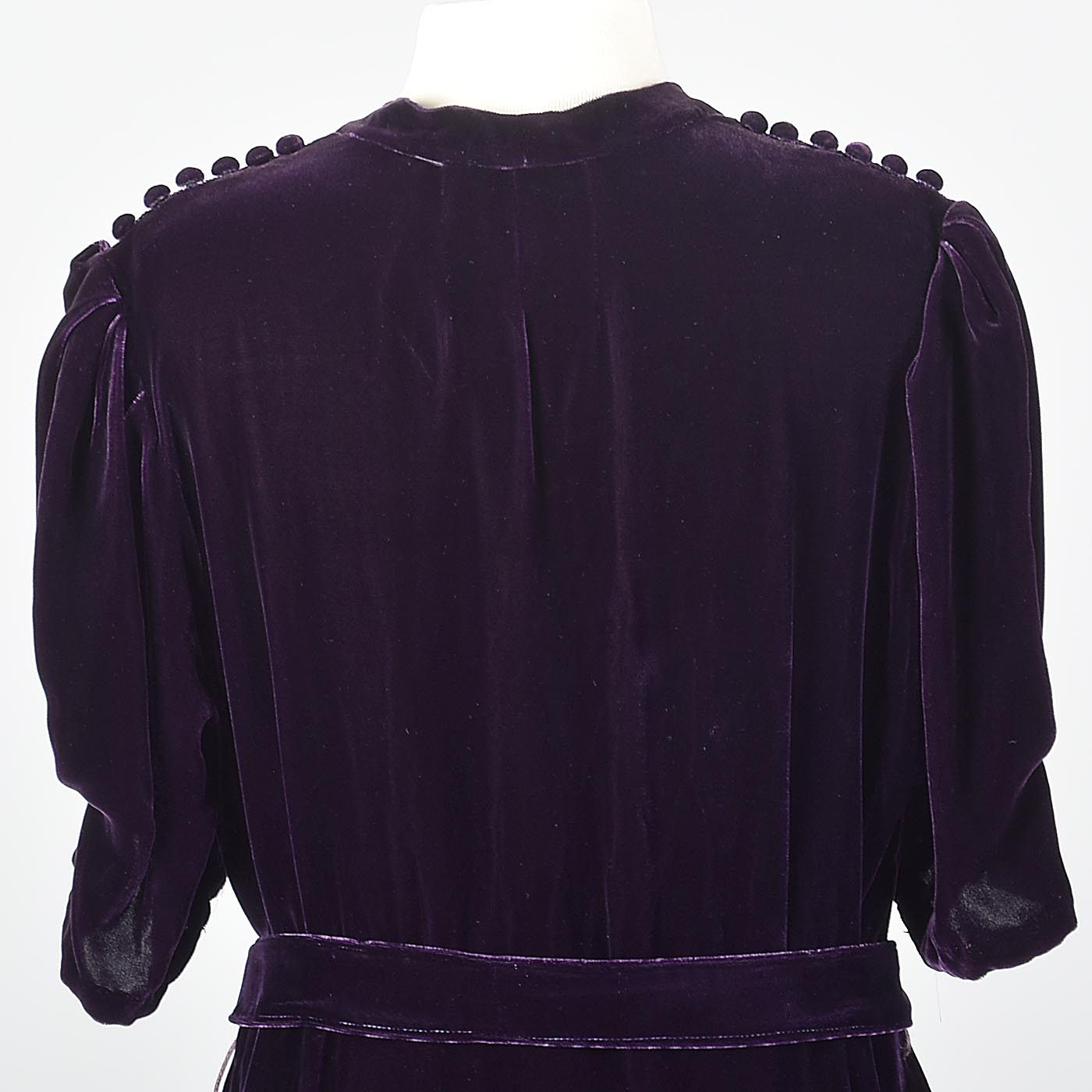 1930s Purple Silk Velvet Dress Art Deco