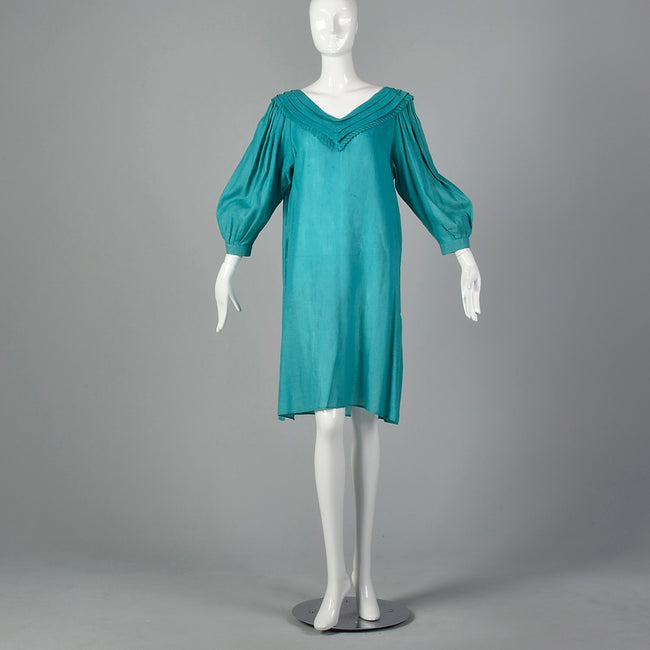 1980s Byblos Teal Tunic Dress