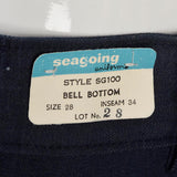 30x38 Extra Long Seafarer Bell Bottoms High Waist Indigo Denim