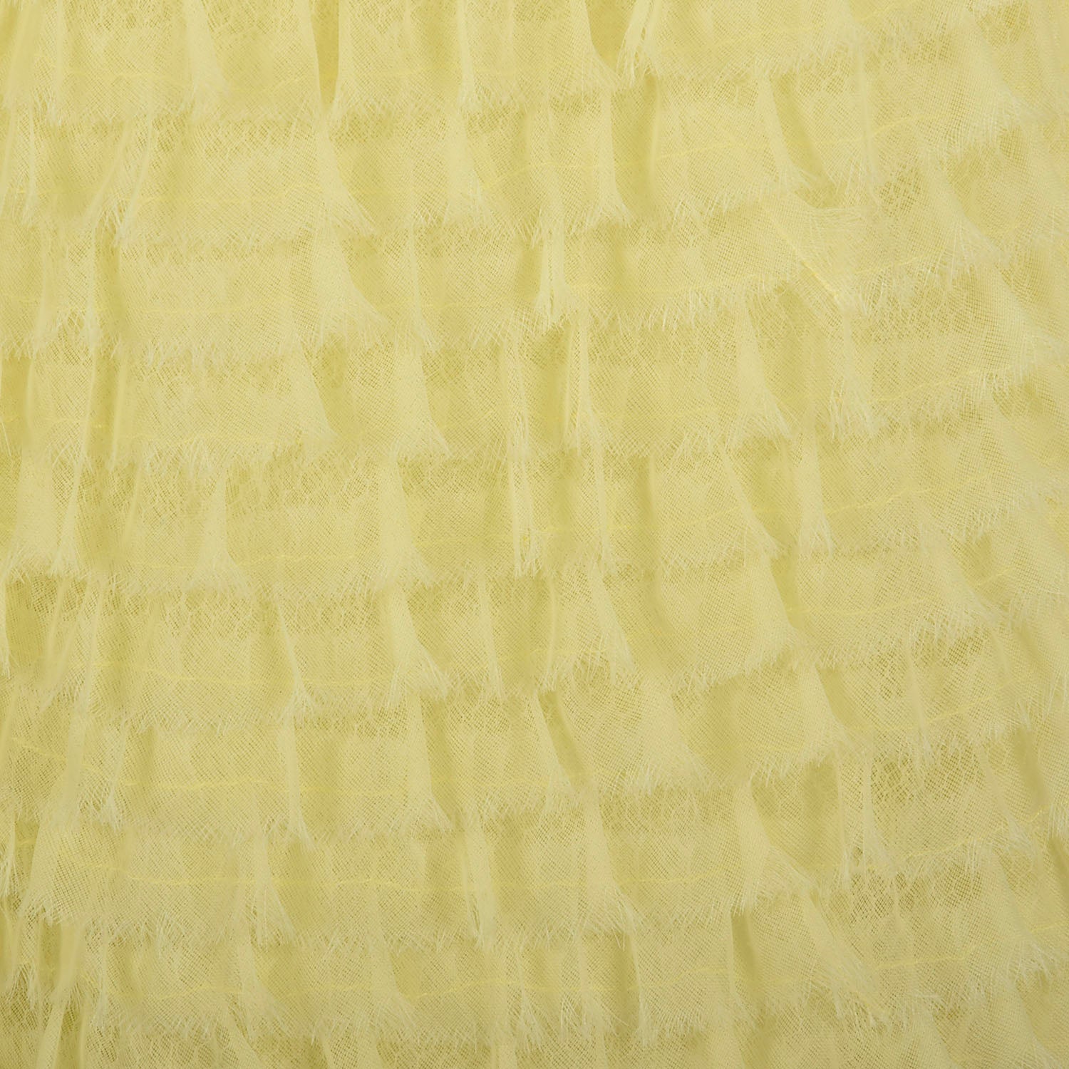 Small 1950s Creamy Yellow Formal Dress Evening Gown Full Length Layered Ruffle Wedding Prom