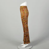 Small 1970s High Rise Pants Psychedelic Bohemian Bell Bottoms