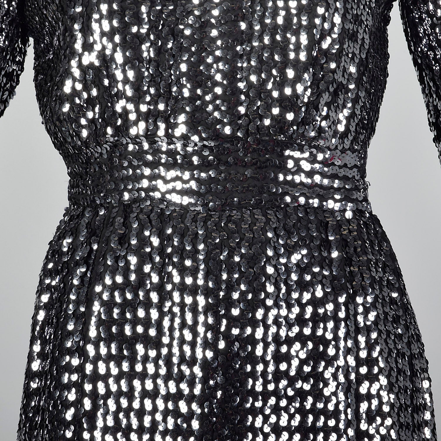 1970s Silver Sequin Dress