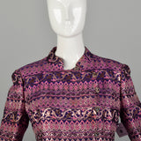 Medium 1960s Adele Simpson Metallic Brocade Coat