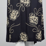 1940s Navy Rayon Dress with Black Taffeta Peplum
