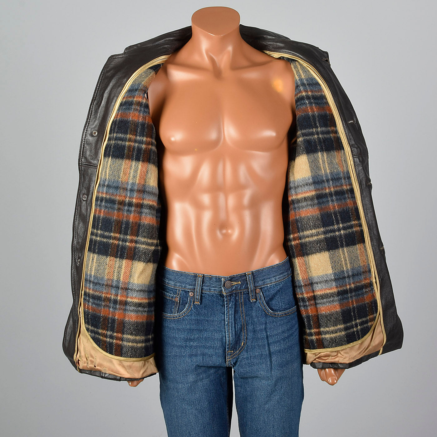1960s Mens Belted Leather Norfolk Jacket