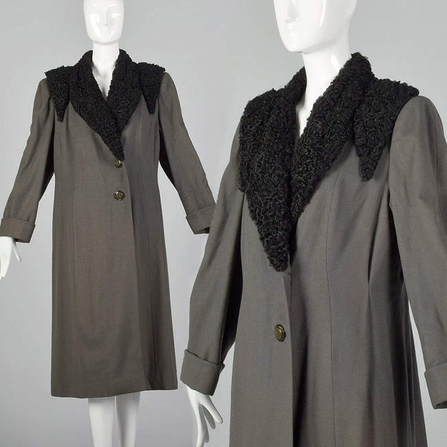 Medium 1940s Coat with Persian Lamb Trim