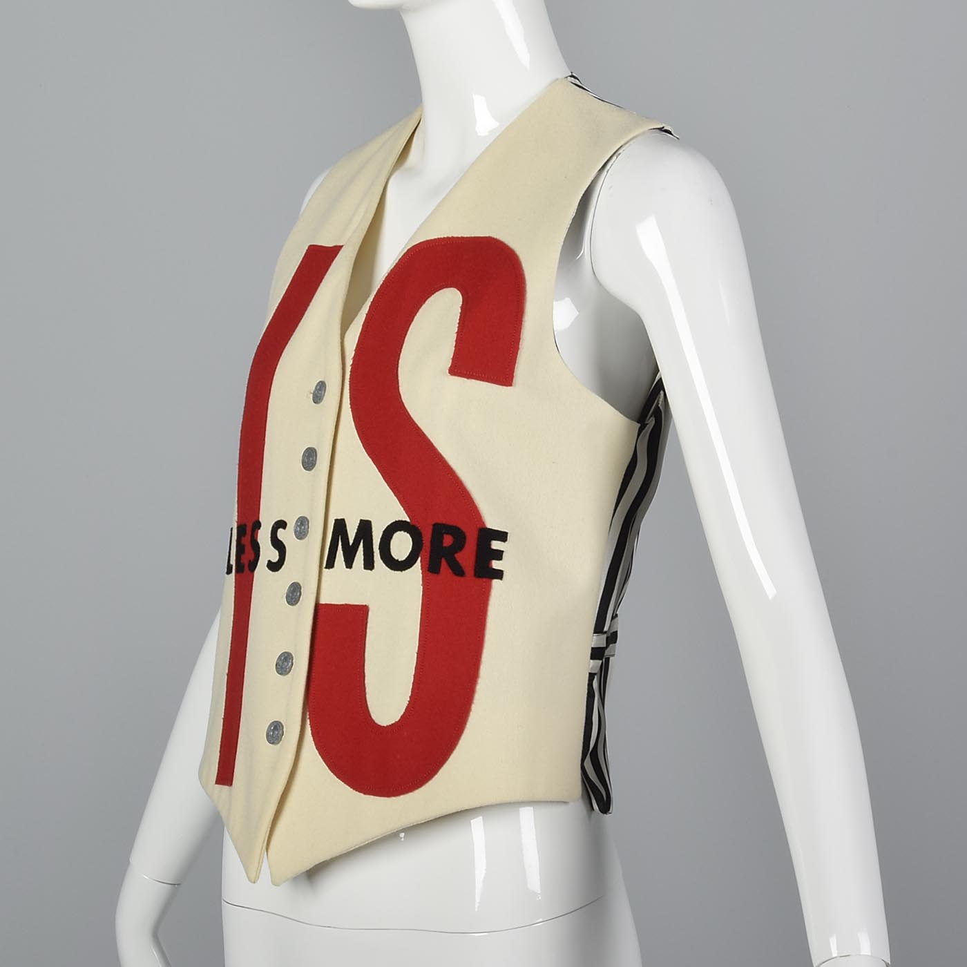Moschino Less is More Novelty Typography Vest