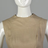 Small 1960s Tan Linen Shift Dress