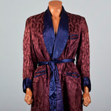 1940s Mens Burgundy Robe with Ameoba Weave