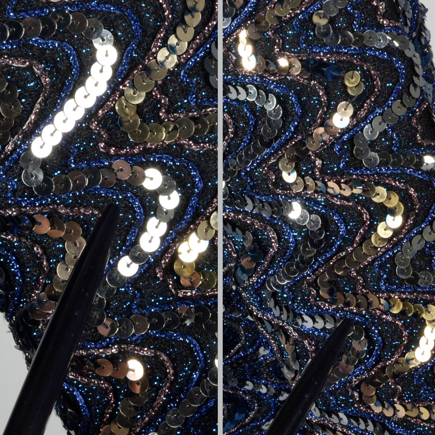 XL-XXL Lilli Diamond 1970s Blue Sequin Long Dress