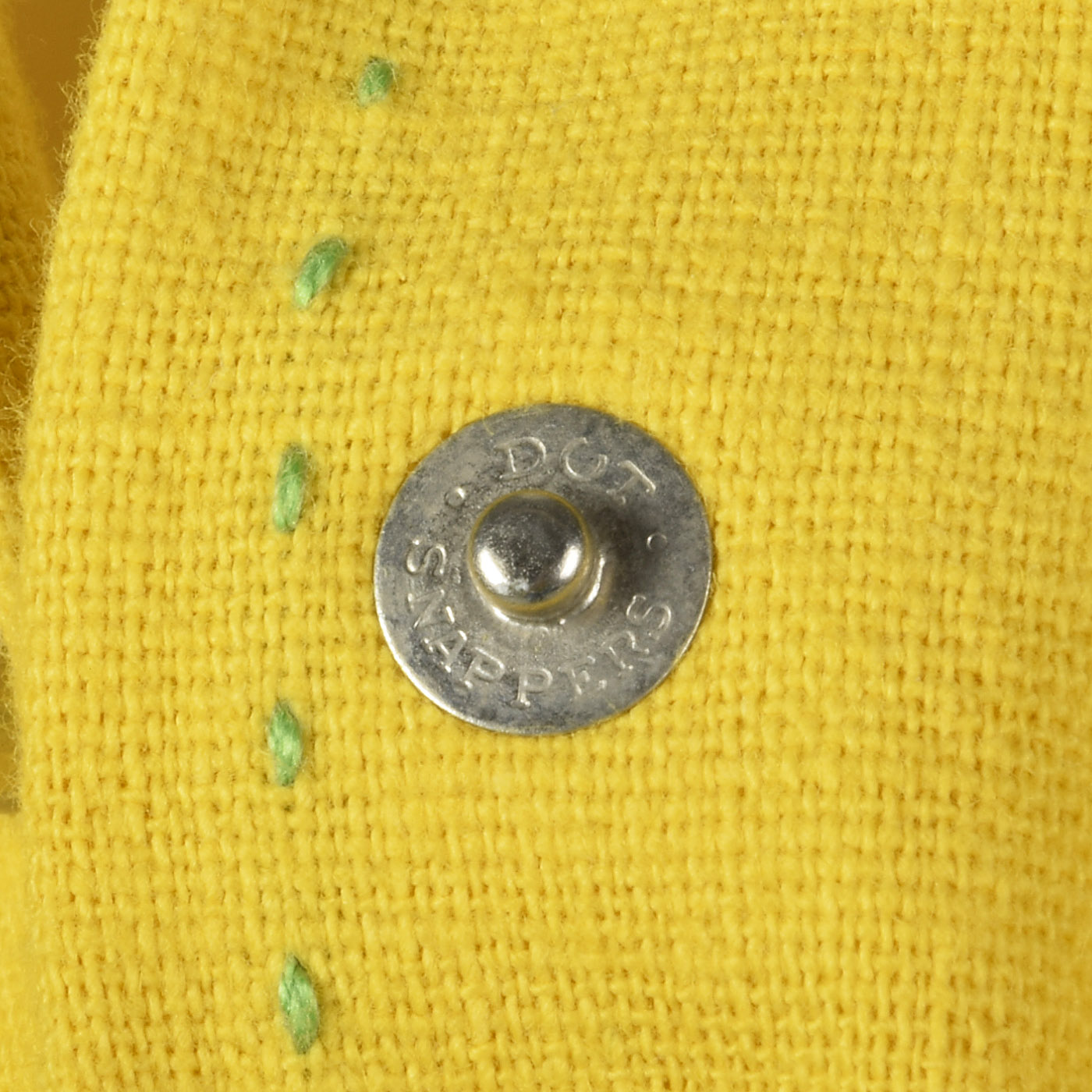 1960s Yellow Dress with Green Topstitch
