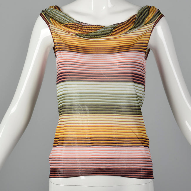 1980s Missoni Knit Stripe Top